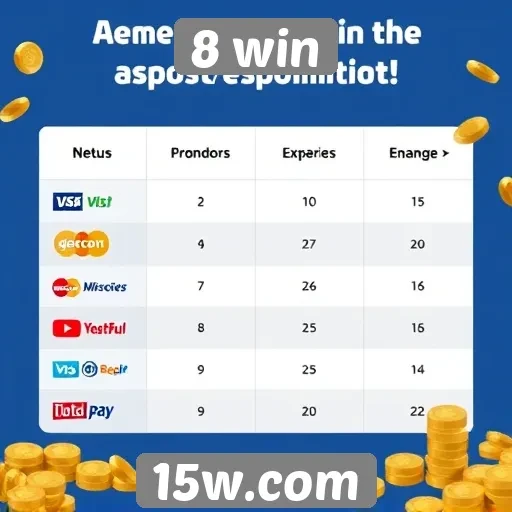 Comparação de métodos de pagamento no 8 win